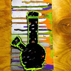 Handmade yarn and nail artwork